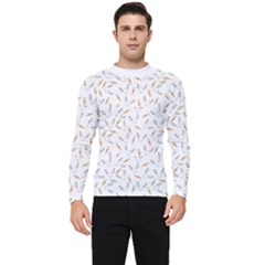 Cute Bunnies And Carrots Pattern, Light Colored Theme Men s Long Sleeve Rash Guard by Casemiro