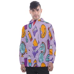 Back To School And Schools Out Kids Pattern Men s Front Pocket Pullover Windbreaker by DinzDas