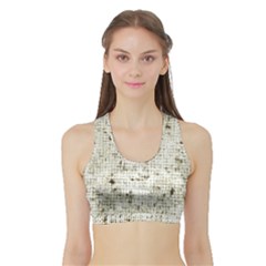 Geometric Abstract Sufrace Print Sports Bra With Border by dflcprintsclothing