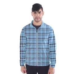 Sky Blue Tartan Plaid Pattern, With Black Lines Men s Windbreaker by Casemiro