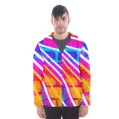 Pop Art Neon Wall Men s Hooded Windbreaker by essentialimage365