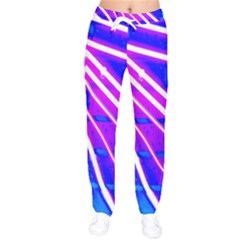 Pop Art Neon Wall Women Velvet Drawstring Pants by essentialimage365