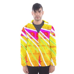 Pop Art Neon Wall Men s Hooded Windbreaker by essentialimage365