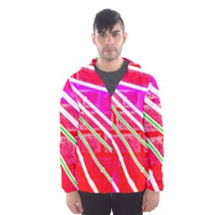 Pop Art Neon Wall Men s Hooded Windbreaker by essentialimage365