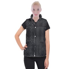 Black And White Kinetic Design Pattern Women s Button Up Vest by dflcprintsclothing