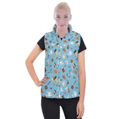 Coffee Time Women s Button Up Vest by SychEva