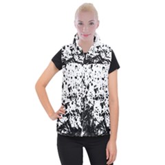 Black And White Abstract Liquid Design Women s Button Up Vest by dflcprintsclothing