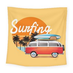 Summer Surfing Square Tapestry (large) by walala