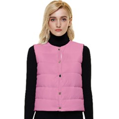 Aurora Pink Women s Short Button Up Puffer Vest by FabChoice