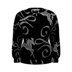 Kelpie Horses Black And White Inverted Women s Sweatshirt by Abe731