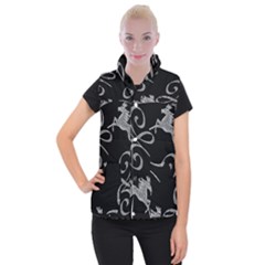 Kelpie Horses Black And White Inverted Women s Button Up Vest by Abe731