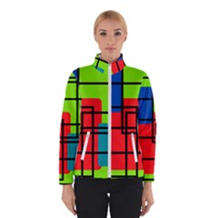 Colorful Rectangle Boxes Winter Jacket by Magicworlddreamarts1