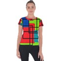 Colorful Rectangle boxes Short Sleeve Sports Top  View1