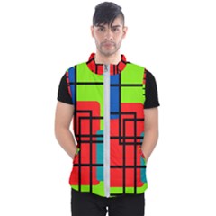 Colorful Rectangle Boxes Men s Puffer Vest by Magicworlddreamarts1