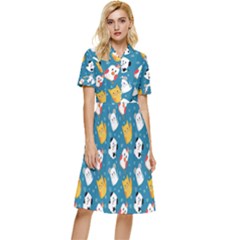 Funny Pets Button Top Knee Length Dress by SychEva
