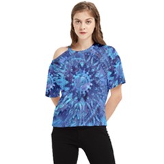 Fuzzball Mandala One Shoulder Cut Out Tee by MRNStudios