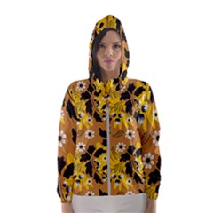 Folk Flowers Art Pattern  Women s Hooded Windbreaker by Eskimos