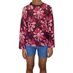 Folk Flowers Art Pattern  Kids  Long Sleeve Swimwear by Eskimos