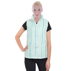 Green Stripes Women s Button Up Vest by designsbymallika