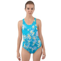 Pop Art Neuro Light Cut-out Back One Piece Swimsuit by essentialimage365