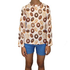 Chocolate Donut Love Kids  Long Sleeve Swimwear by designsbymallika