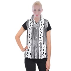 Stripes Black White Pattern Women s Button Up Vest by designsbymallika