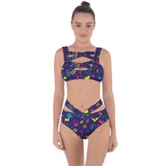 Seamless Musical Pattern Bandaged Up Bikini Set  by designsbymallika