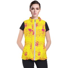 Floral Abstract Pattern Women s Puffer Vest by designsbymallika