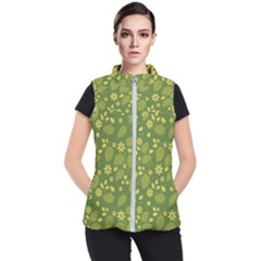 Folk Flowers Pattern Floral Surface Design  Women s Puffer Vest by Eskimos