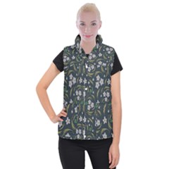 Folk Flowers Pattern Floral Surface Design Women s Button Up Vest by Eskimos