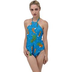 Red Fox In The Forest Go With The Flow One Piece Swimsuit by SychEva