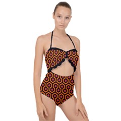 The Shining Overlook Hotel Carpet Scallop Top Cut Out Swimsuit by Malvagia