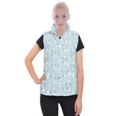 Funny And Funny Hares  And Rabbits In The Meadow Women s Button Up Vest by SychEva