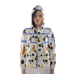 Folk Flowers Pattern Floral Surface Design Women s Hooded Windbreaker by Eskimos