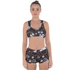 Folk Flowers Pattern Floral Surface Design Racerback Boyleg Bikini Set by Eskimos