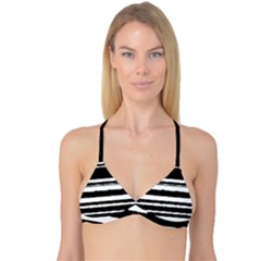 Bandes Abstrait Blanc/noir Reversible Tri Bikini Top