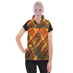 Root Humanity Orange Yellow And Black Women s Button Up Vest by WetdryvacsLair