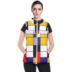 Composition A By Piet Mondrian Women s Puffer Vest by maximumstreetcouture