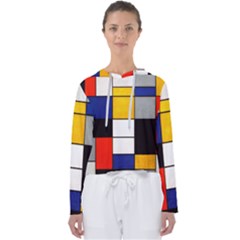 Composition A By Piet Mondrian Women s Slouchy Sweat by maximumstreetcouture