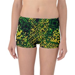 Root Humanity Bar And Qr Code Green And Yellow Doom Reversible Boyleg Bikini Bottoms by WetdryvacsLair