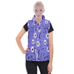 Folk Flowers Pattern  Women s Button Up Vest by Eskimos