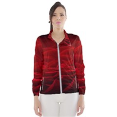 Rose-red-rose-red-flower-petals-waves-glow Women s Windbreaker by Sapixe