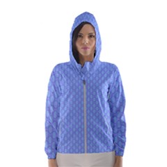 Soft Pattern Blue Women s Hooded Windbreaker by PatternFactory