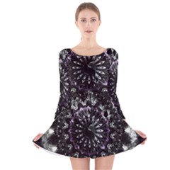 Moody Mandala Long Sleeve Velvet Skater Dress by MRNStudios