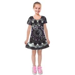 Moody Mandala Kids  Short Sleeve Velvet Dress by MRNStudios