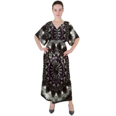 Moody Mandala V-neck Boho Style Maxi Dress by MRNStudios