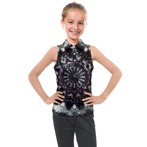 Moody Mandala Kids  Sleeveless Polo Tee by MRNStudios