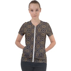 Art Deco Vector Pattern Short Sleeve Zip Up Jacket by webstylecreations