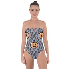 Pumpkin Pattern Tie Back One Piece Swimsuit by InPlainSightStyle