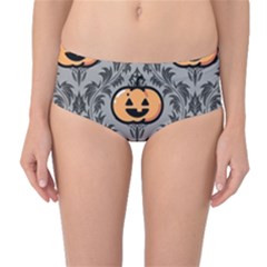 Pumpkin Pattern Mid-waist Bikini Bottoms by InPlainSightStyle